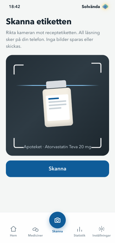 Skanna receptetiketten